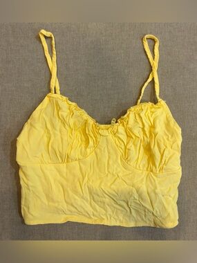 Yellow babydoll crop top